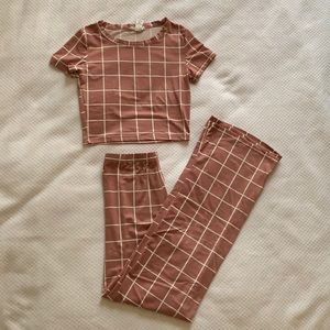 FOREVER 21 plaid two-piece set